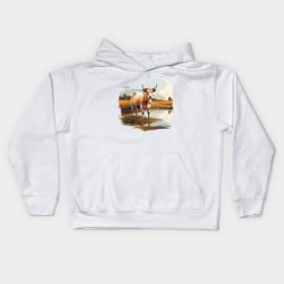 Farm Cow Art Kids Hoodie